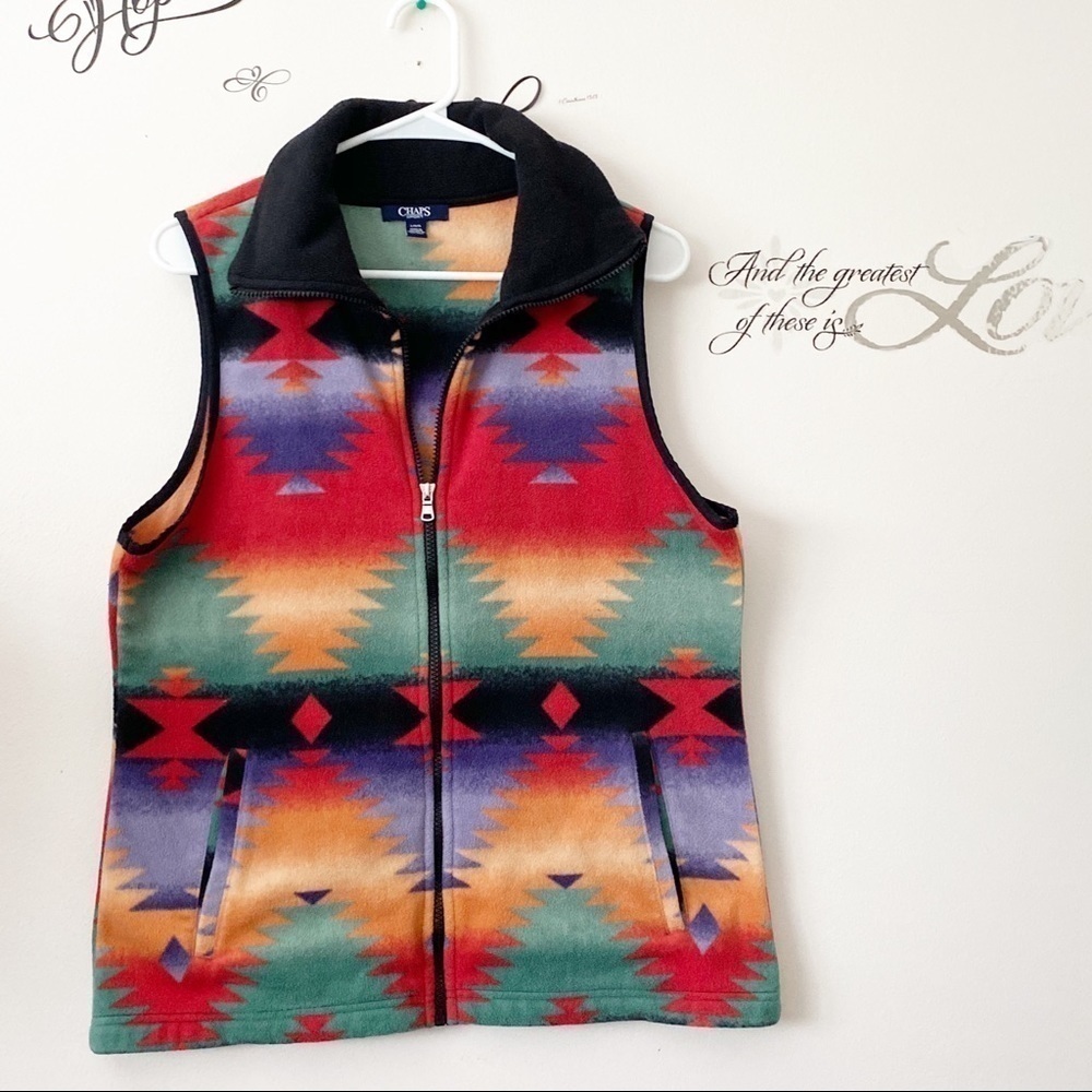 Chaps Sports fleece vest Bohemian Y2K